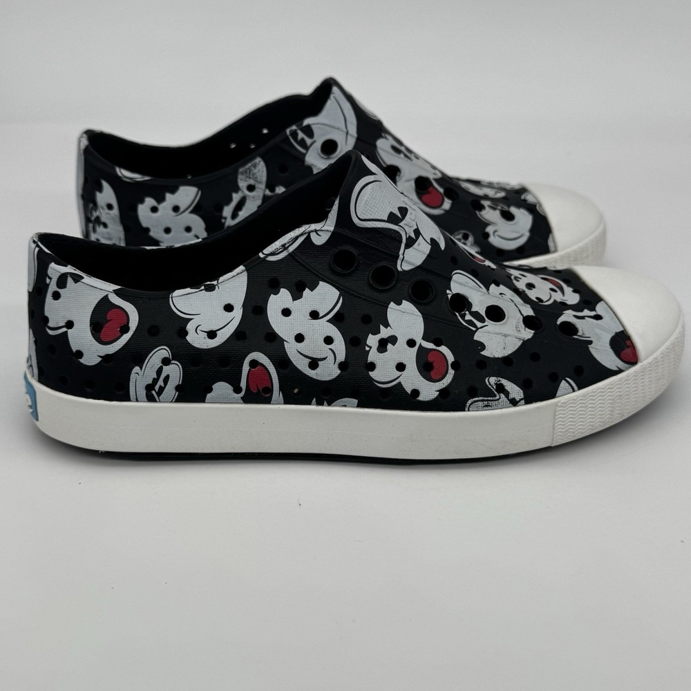 Native Shoes Mickey Mouse Print Water Shoes Slip On Womens Size 6 Black - Picture 5 of 8